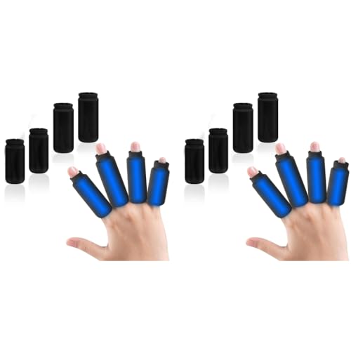 HANNEA® 8PCS Ice Cool Finger Sleeves Protection Gel Support Protector Gloves for Trigger Arthritis Swelling Tendonitis Sore Knuckle Injure Pain Relief HANNEA® 8PCS Ice Cool Finger Sleeves Protection Gel Support Protector Gloves for Trigger Arthritis Swelling Tendonitis Sore Knuckle Injure Pain Relief
